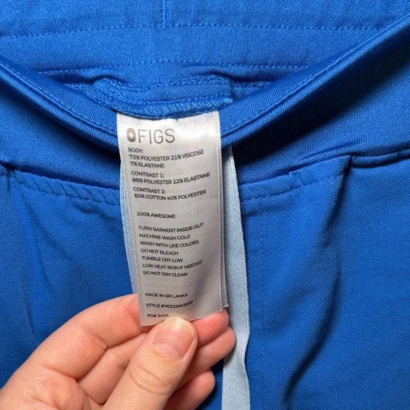 Figs Zamora High Waisted Jogger Scrub Pants Royal Blue - Picture 4 of 9